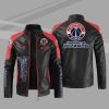 Washington Wizards Block Red Black Leather Jacket