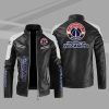 Washington Wizards Block White Black Leather Jacket
