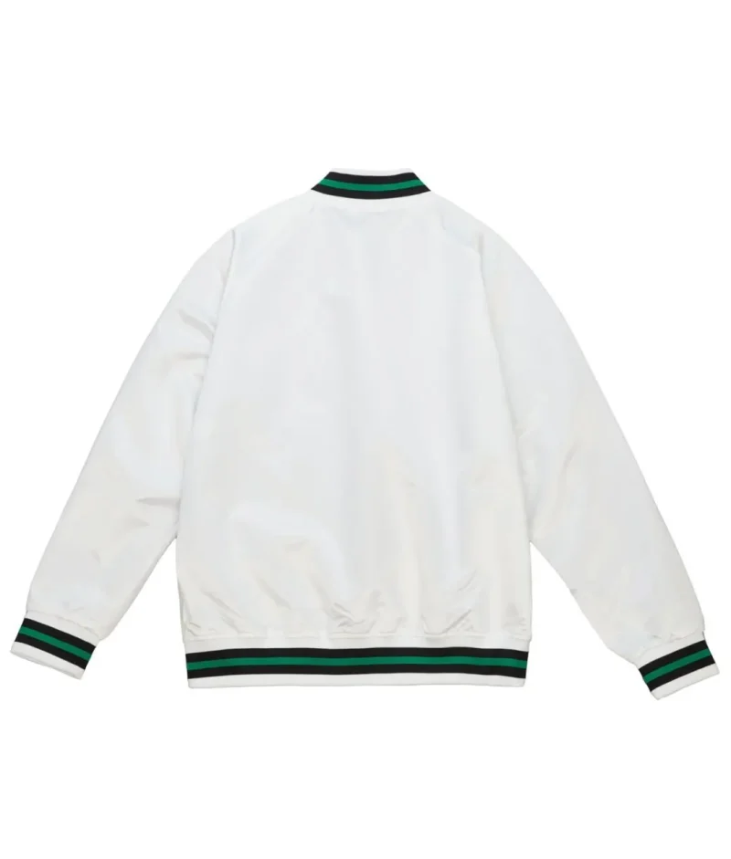 Boston Celtics Lightweight White Satin Jacket