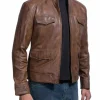 Taye Diggs Day Break Brown Leather Jacket