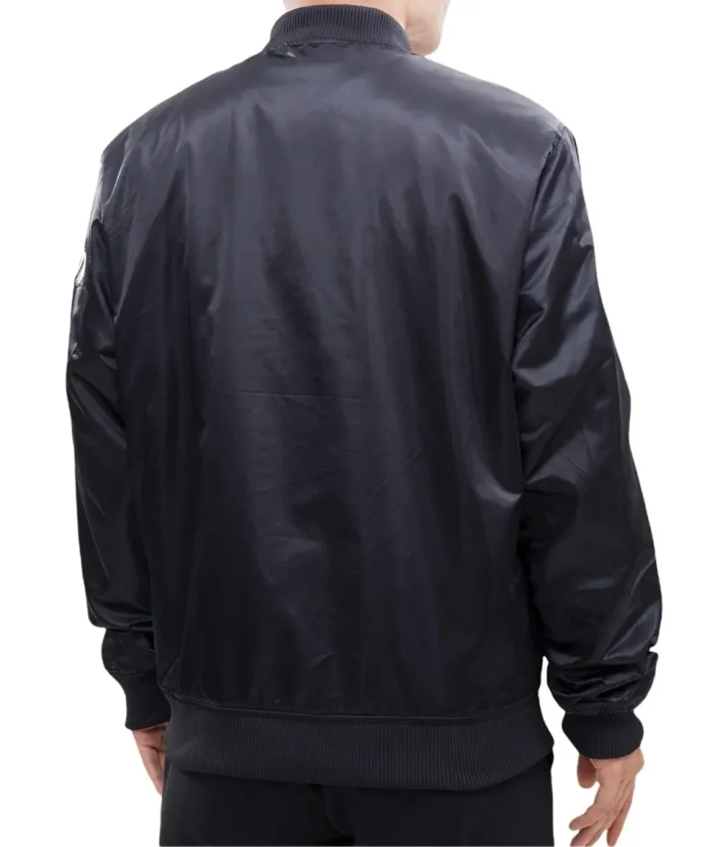 Brooklyn Nets Team Logo Black Satin Jacket