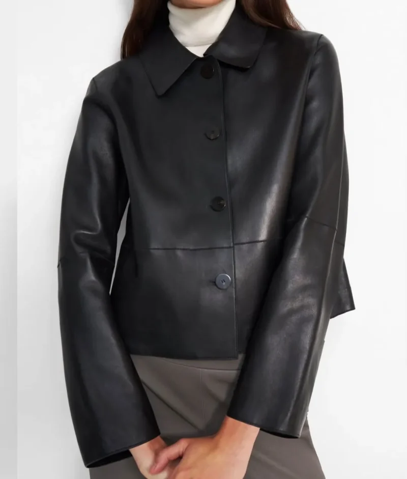 Women’s Cropped Piazza Leather Jacket