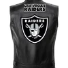 Las Vegas Raiders Black Leather Vest