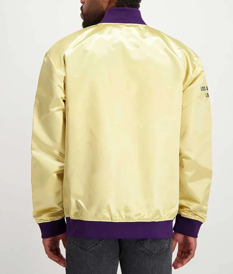 LA Lakers Lightweight Gold Satin Jacket