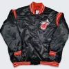 Miami Heat Teddy Black Varsity Satin Jacket