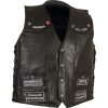 Rock Design Leather Concealed Carry Vest with Patches