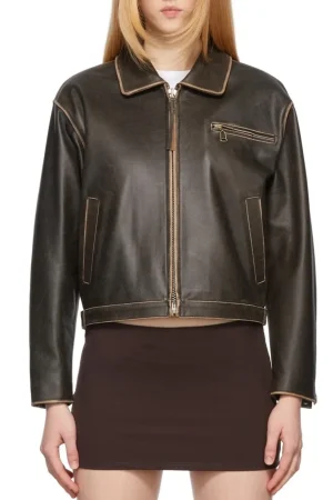 Women’s Brown Classic Biker Leather Jacket