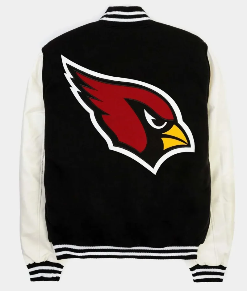Arizona Cardinals Black and White Varsity Jacket