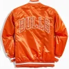Chicago Bulls Bomber Orange Satin Jacket
