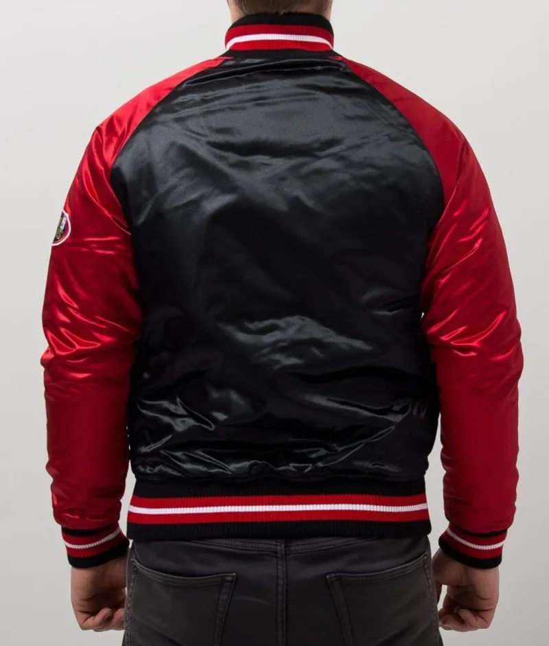 Chicago Bulls Tough Season Black and Red Satin Jacket