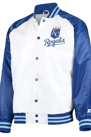 White/Royal Kansas City Royals Clean-Up Hitter Jacket