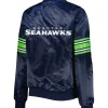 College Navy Seattle Seahawks Line Up Varsity Satin Jacket
