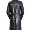 Elon Musk Black Leather Trench Coat
