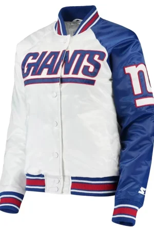 White/Royal New York Giants Hometown Satin Jacket