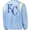 Light Blue/Cream Kansas City Royals Varsity Satin Jacket