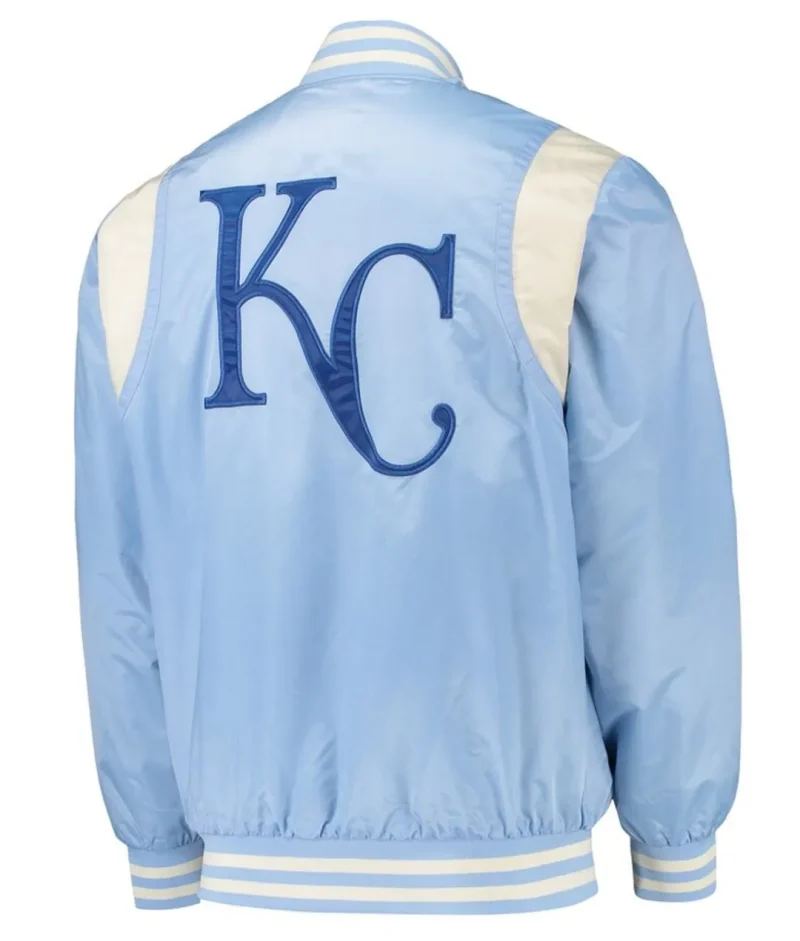 Light Blue/Cream Kansas City Royals Varsity Satin Jacket