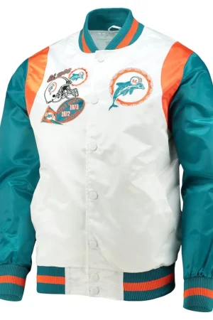 White/Aqua Miami Dolphins Retro The All-American Jacket