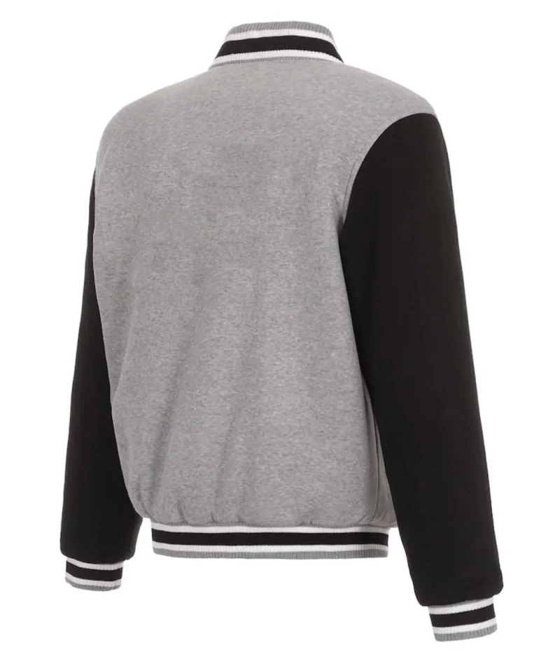 San Jose Earthquakes Gray and Black Varsity Wool Jacket
