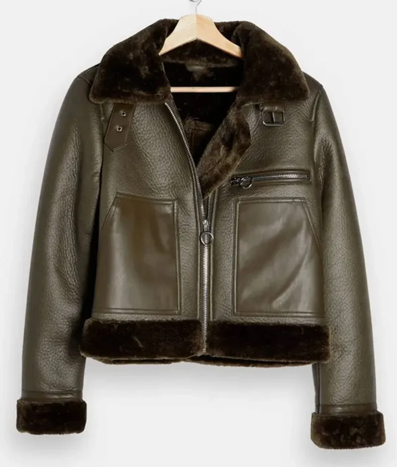 The Teacher Sheridan Smith Shearling Leather Jacket