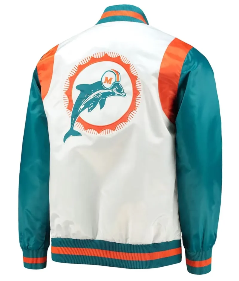 White/Aqua Miami Dolphins Retro The All-American Jacket