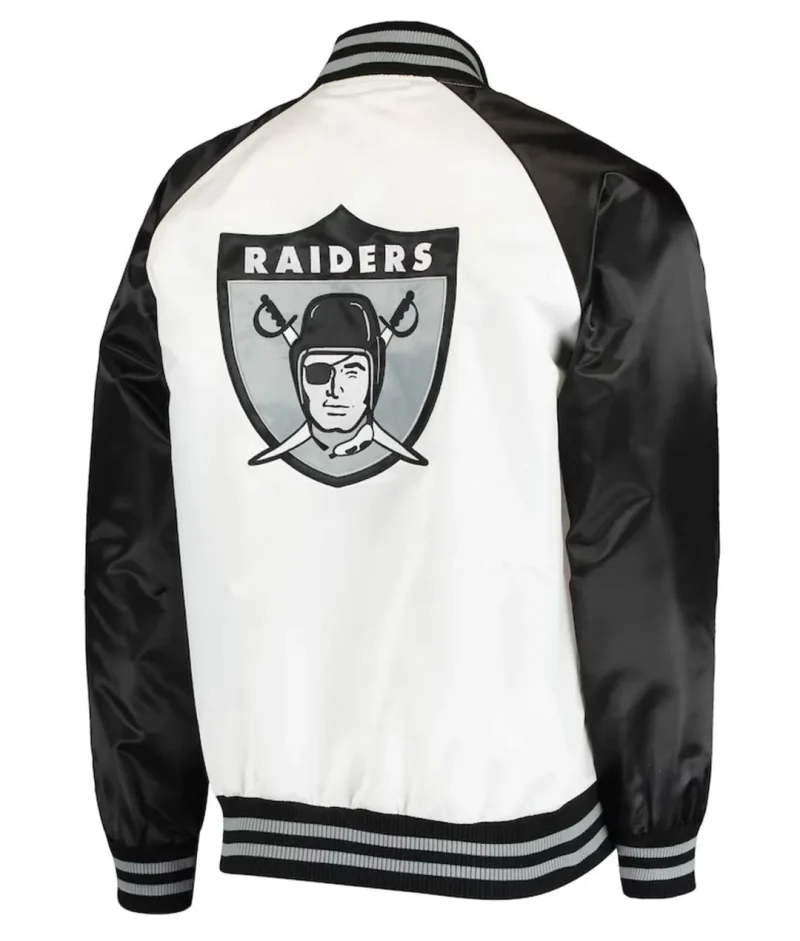 White/Black Las Vegas Raiders Clean Up Throwback Jacket