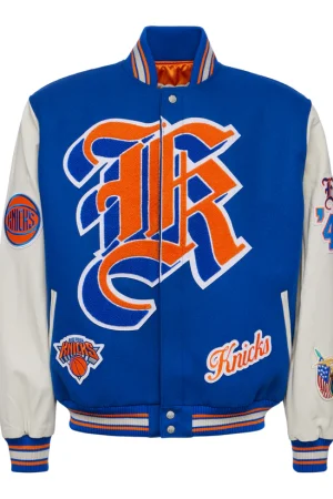 New York Knicks Wool & Leather Varsity Jacket