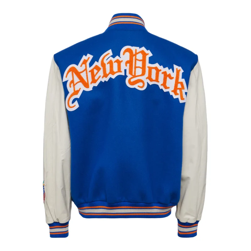 New York Knicks Wool & Leather Varsity Jacket