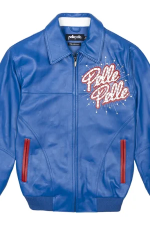 Pelle Pelle World Famous Soda Club Blue Leather Jacket