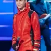 Justin Bieber X Factor Red Leather Jacket