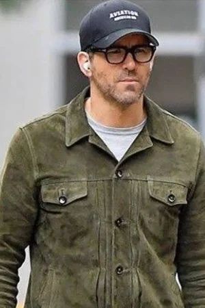 Welcome to Wrexham Ryan Reynolds Green Suede Jacket
