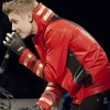 Justin Bieber X Factor Red Leather Jacket