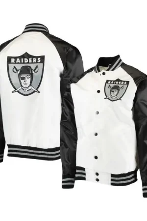 White/Black Las Vegas Raiders Clean Up Throwback Jacket
