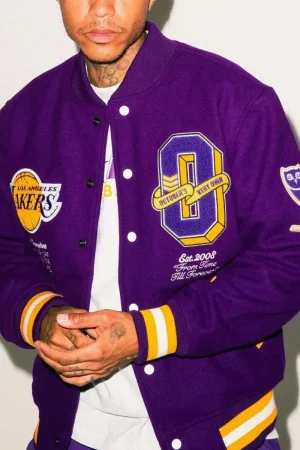 Varsity OVO LA Lakers Purple Jacket