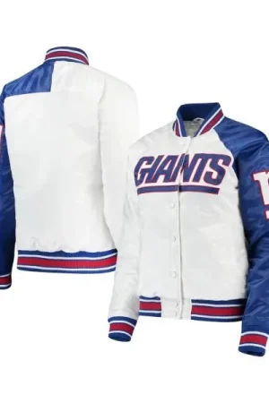 White/Royal New York Giants Hometown Satin Jacket