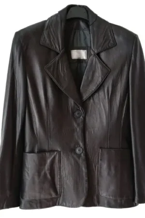 Transatlantic Deleila Piasko Leather Blazer