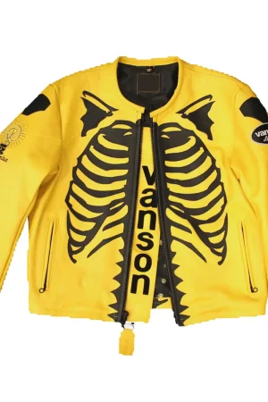Vanson Skeleton Yellow Leather Jacket