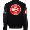 Atlanta Hawks Wool & Leather Black Jacket