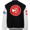 Atlanta Hawks Wool & Leather Black / White Varsity Jacket