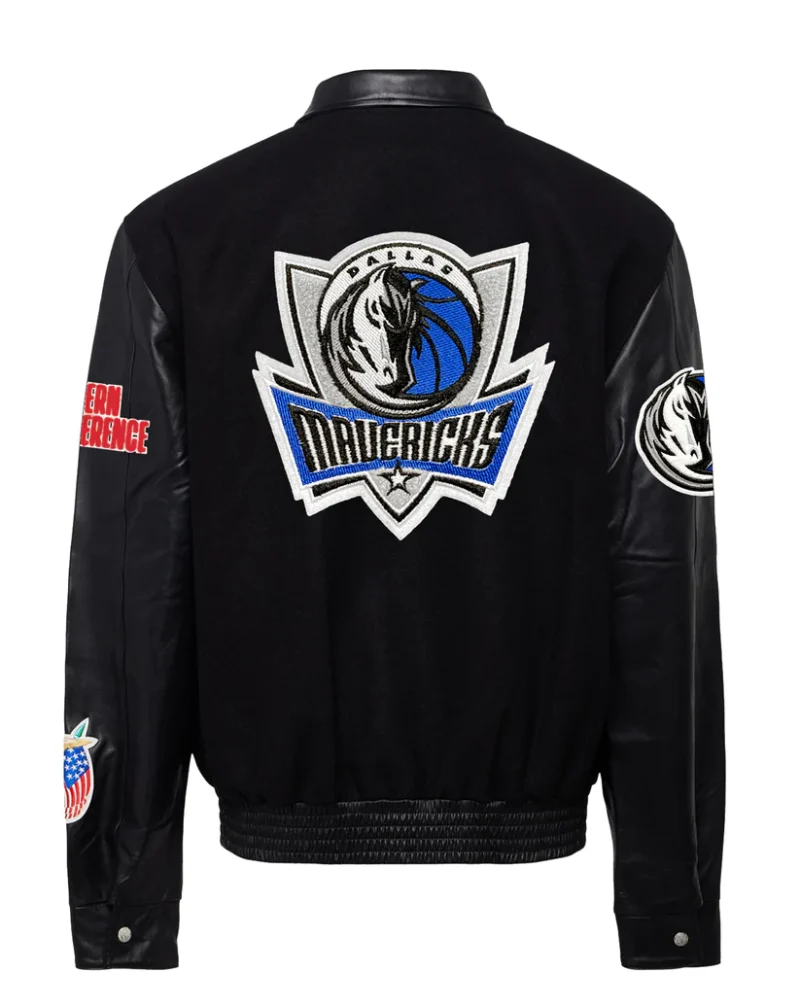 Dallas Mavericks Wool & Leather Black Jacket