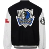 Dallas Mavericks Wool & Leather Black / White Varsity Jacket