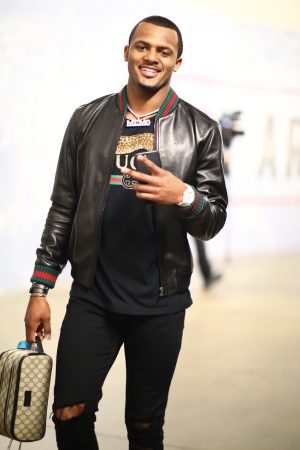 Deshaun Watson Black Leather Varsity Jacket