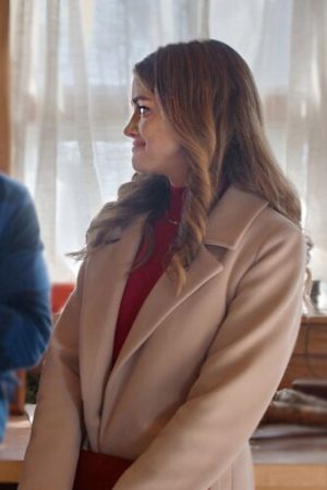 Ashley Newbrough Flipping For Christmas Abigail Beige Trench Coat