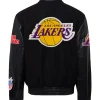 Los Angeles Lakers Wool & Leather Black Jacket