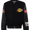 Los Angeles Lakers Wool & Leather Black Jacket