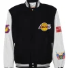 Los Angeles Lakers Wool & Leather Black / White Varsity Jacket