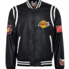 Los Angeles Lakers Vegan Black Leather Jacket