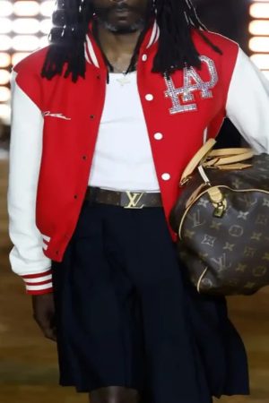 Louis Vuitton Lovers 2024 Red Varsity Jacket