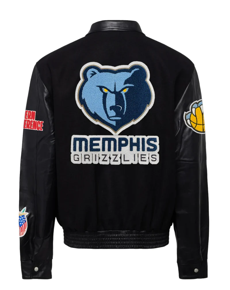 Memphis Grizzlies Wool & Leather Black Jacket