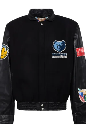 Memphis Grizzlies Wool & Leather Black Jacket