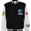 Memphis Grizzlies Wool & Leather Black / White Varsity Jacket